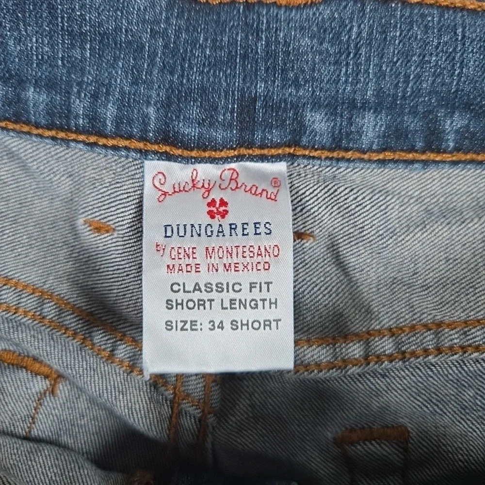 Lucky Brand MENS 34 Dungarees Classic Fit Short‎ Length Blue Jeans